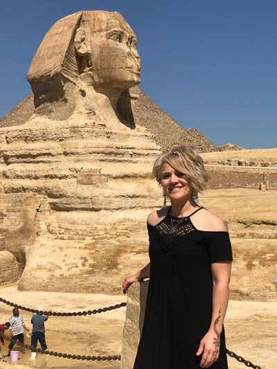 Amber near the sphinx